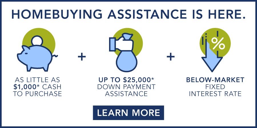 Homebuying Assistance Banner. Contact a Sales Counselor for details.