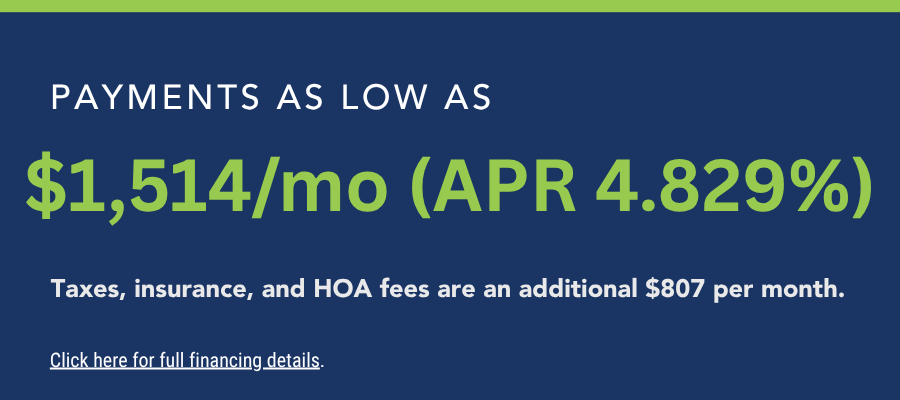Estimated monthly payment banner for American Dream at Reunion. See a New Home Counselor for details.