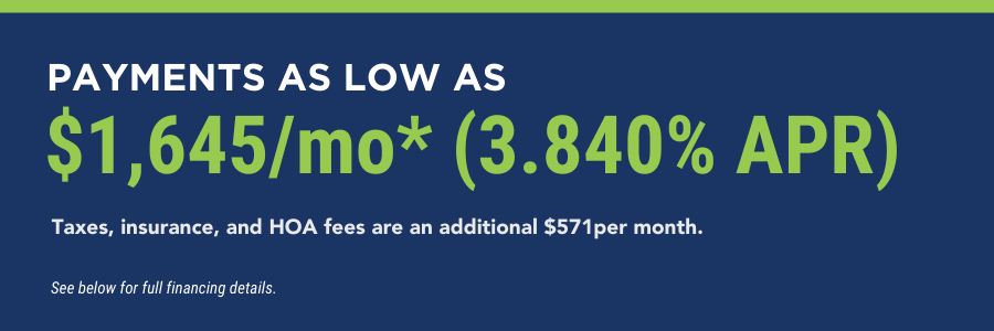 Coach House Monthly Payment banner. See a New Home Counselor for Details.